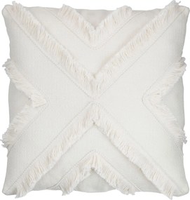 Krémový vankúš so strapcami Fransen white off - 40*14*40cm