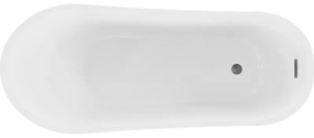 Mexen Alta, voľne stojaca vaňa 170 x 75 cm, biela, grafitový matný hladký prepad, 52141707500-95