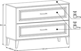 Skříňka pod umyvadlo Dorothy s deskou 120 cm dub ristretto