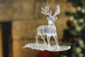 Ľadovo biele vianočné ozdoby jelene 2ks 18cm