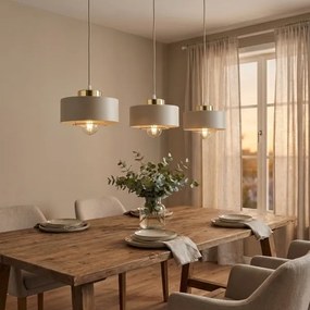 Brilagi - Závesný luster na lanku SPRING 3xE27/60W/230V béžová/zlatá