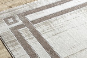 Moderný koberec NOBLE 1539 67 vzor rámu vintage - Štrukturálny, dve vrstvy rúna, krémová béžová Veľkosť: 120x170 cm