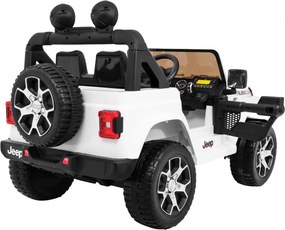 Ramiz Jeep Wrangler Rubicon na batérie pre deti biely + diaľkové ovládanie
