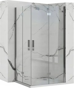 Štvorcový sprchový kút REA MOLIER DOUBLE 90x90 cm, chróm/transparent - bez vaničky