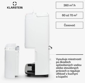 Klarstein DryFy Connect 40 Smart, Odvlhčovač vzduchu, WiFi, Kompresný, 40l/d, 35-45m², Biela