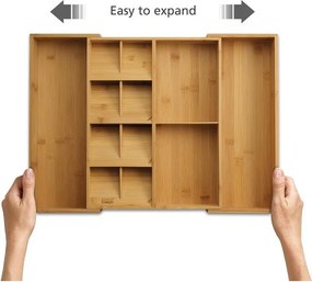 Nastaviteľný bambusový príborník do zásuvky v prírodnej farbe 32 x 40 cm DrawerStore Bamboo – Joseph Joseph