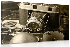 Obraz starý fotoaparát v sépiovom prevedení
