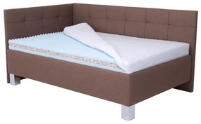 Čalúnená posteľ s matracom a úložným priestorom MARIA PETITE 120x200 cm hnedá