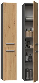Kúpeľňová skrinka Neltossa 10 (antracit + dub artisan). Akcia -18%. Vlastná spoľahlivá doprava až k Vám domov. 1133006