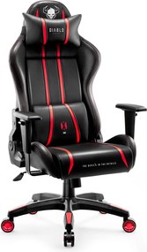 Herné kreslo z eko-kože Small Size, čierny-červený: Diablo X-One 2.0