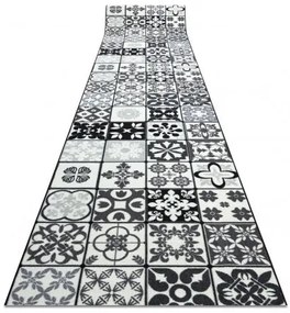 Pogumovaný behúň AZULEJO PATCHWORK vzor Lisabonské obklady sivá / čierna Veľkosť: 110 cm