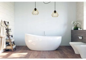 Závesné svietidlo Nuvola Spider 1, 2x zlaté drôtené tienidlo