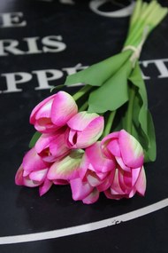 Ružová umelá kytička tulipánov 40cm