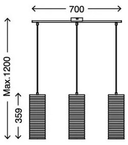 Briloner 4313-038 - Luster na lanku 3xE27/60W/230V