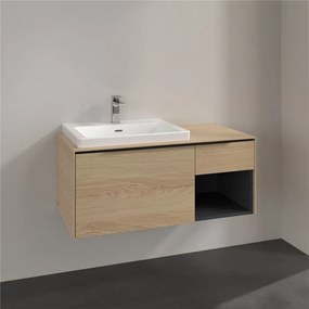 VILLEROY &amp; BOCH Subway 3.0 závesná skrinka pod umývadlo (umývadlo vľavo), 2 zásuvky + regálový prvok, 1001 x 516 x 422,5 mm, Nordic Oak, C57201VJ