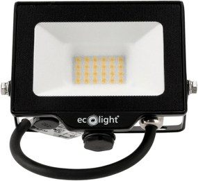 ECOLIGHT LED reflektor 20W 2v1 - studená biela + čidlo pohybu