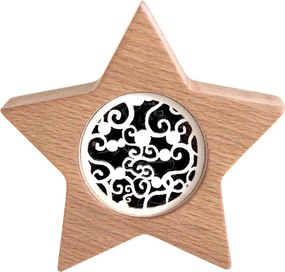 AMADEA Drevená dekorácia hviezda s vkladom - ornament, masívne drevo, výška 10 cm