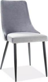 SI Piano B Sametová stolička sivý