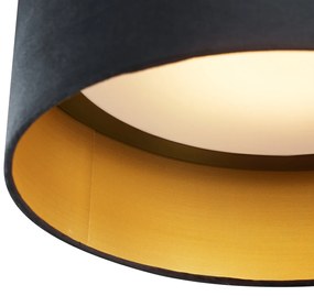 Moderné stropné svietidlo čierne zamatové 40 cm vrátane LED 3-krokového stmievania - Sue