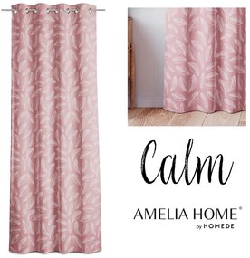 Závěs AmeliaHome Calm s průchodkami 140x250 růžový