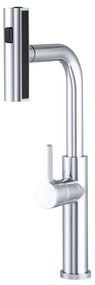 Gamma Rotary, vysoká drezová batéria s výsuvným výtokom h-415, chrómová, GMA-BR-CH