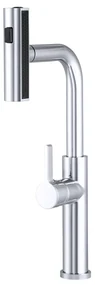 Gamma Rotary, vysoká drezová batéria s výsuvným výtokom h-415, chrómová, GMA-BR-CH