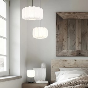 Japandi závesná lampa čierna s bielou 25 cm - Madleine