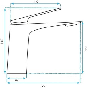REA-B1117 - Umyvadlová batéria AVALON 16,5 cm čierna