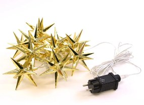 Svetelná LED reťaz, 10 LED, hviezdy, 12 cm, teplá biela