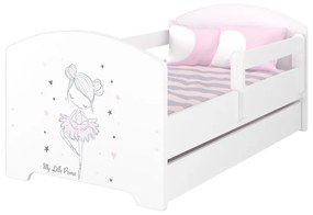 Detská posteľ "Baletka", Rozmer 140x70 cm, Farba biela, Matrace penový vrstvený 10 cm
