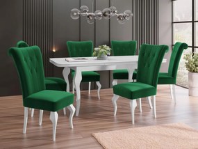 Jedálenský set (pre 6 osôb) Jundia ST63 (tmavozelená biela)