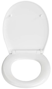 Biele WC sedadlo s jednoduchým zatváraním Wenko Rieti, 44,5 x 37 cm