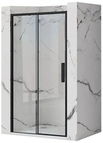 Rea Rapid Slide, posuvné sprchové dvere 1600 x 1950 mm, 6mm číre sklo, čierny profil, REA-K6406