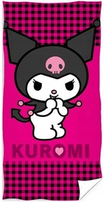 Bavlnená plážová osuška Kuromi – motív Malý diablik - 100% bavlna - 70 x 140 cm