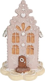 Ružová perníková chalúpka Gingerbread House - 13*13*20 cm