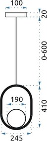 Toolight - Sklenená závesná lampa E27 60W APP473-1CP, biela-zlatá, OSW-00605