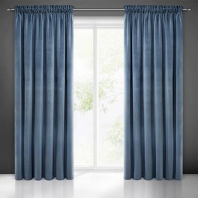 Luxusný modrý záves velvet 140 x 270 cm