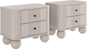 Nočné stolíky Vespera 56 cm - 2 ks - kašmírová / zlatá / kašmírové nohy