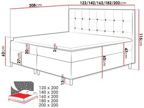 Manželská posteľ 160cm Citar  (svetlobéžová). Vlastná spoľahlivá doprava až k Vám domov. 1122025