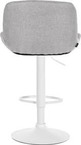 Barová stolička Solon - látka, biely rám - svetlo šedá