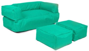 Dětský sedací vak Poufy s taburety 100 cm tyrkysový