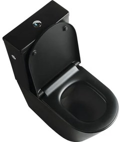 WC kombi Jungborn FLORIEL ONE 64 bez splachovacieho kruhu vč. WC dosky SWN321 (MATT BLACK)