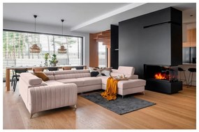 Ružová rozkladacia/s úložným priestorom rohová pohovka (pravý roh/do tvaru "U") Louis – ELTAP