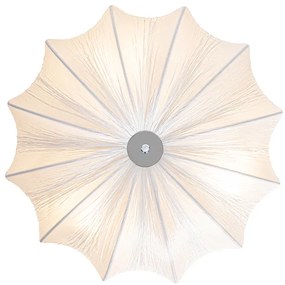 Dizajnové stropné svietidlo biele hodváb 52 cm 3-svetlo - Plu