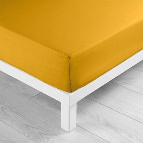 Žltá napínacia bavlnená plachta 180x200 cm Lina – douceur d'intérieur