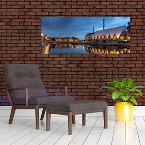Obraz vodného kanála - Göteborg (120x50 cm)