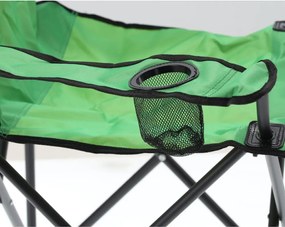 Turistická skladacia stolička zelenej farby