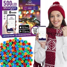 JU Svetlá SMART s aplikáciou, 500 LED, viacfarebné, napájané zo siete, vonkajšie