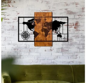 Asir Nástenná dekorácia 58x85 cm mapa drevo/kov AS1464
