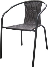 CH Záhradná ratanová stolička - tmavohnedá